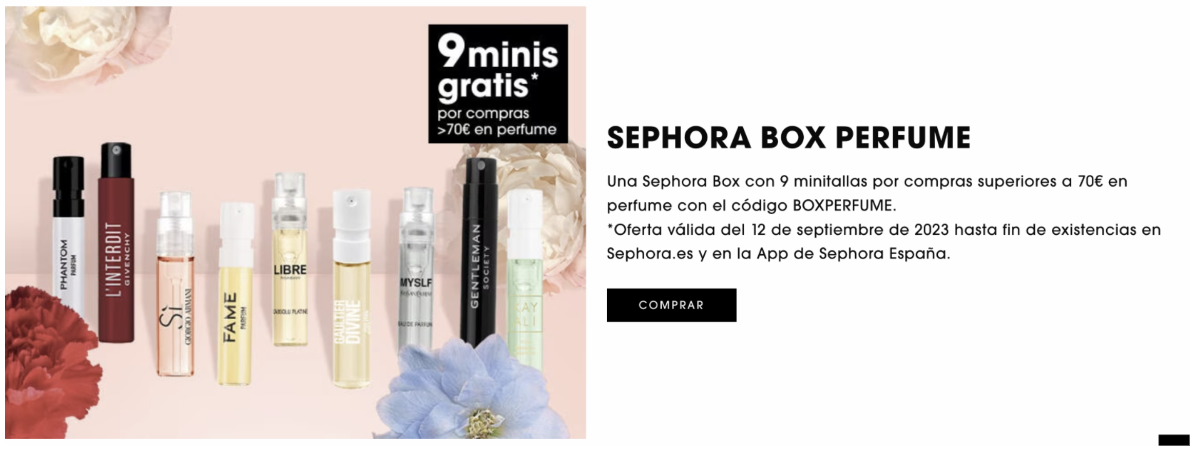 Captura de pantalla de una promoción en el sitio web de Sephora - UGC - Contenido generado por el usuario