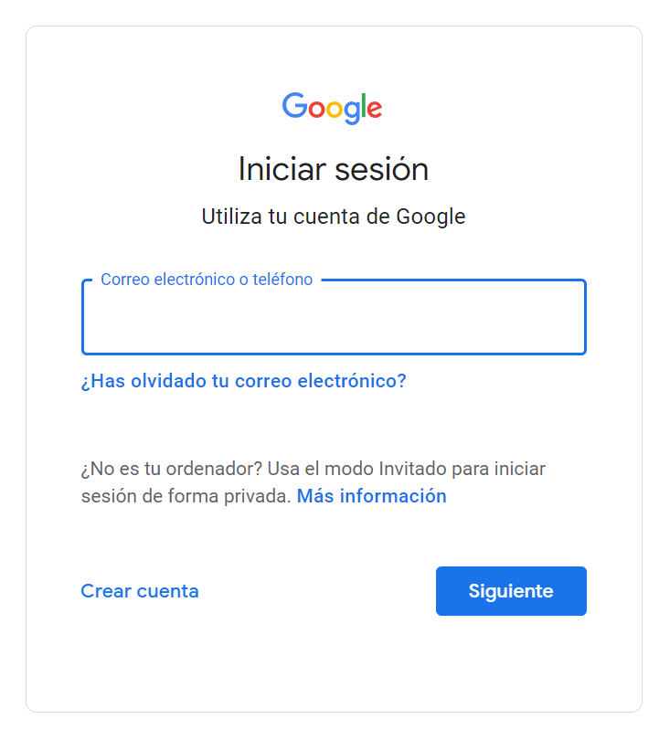 iniciar sesión en Google